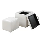 DESIGNS4COMFORT Park Avenue Single Ottoman With Stool White Faux Leather. Fixed Price $106.99.
