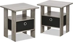 Furinno Andrey Set Of End Table / Side 2-PACK, Center Bin, French Oak. Fixed Price $38.94.