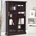 Espresso Finish Wooden Media Storage Cabinet Cd Dvd Organizer Tower Rack Stand. Fixed Price $347.90.