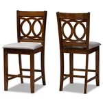 Baxton Studio Lenoir Gray Upholstered Walnut Finished Wood 2-PIECE Pub Chair Set. Fixed Price $170.35.