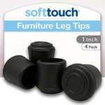 Softtouch 1" Round Non-marking Rubber Slip-on Chair Leg Tips, 4 Piece, Black. Fixed Price $26.64.