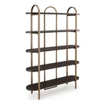 Signature Design By Ashley Brentmour Brown & Gold Finish Bookcase. Fixed Price $303.47.
