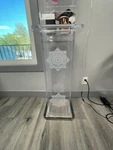 Acrylic Art Sculpture Stand Pedestal Display Clear 14W X 14D 30 H. Fixed Price $479.99.