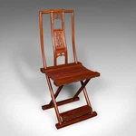 Vintage Folding Veranda Chair, Oriental, Teak Campaign Seat, Art Deco, C.1930. Fixed Price $1605.48.