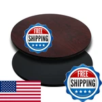 Flash Furniture Glenbrook 30 Round Table Top Black Or Mahogany Reversible. Fixed Price $80.91.