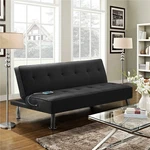 66" Modern Fabric Convertible Futon Sofa Bed With Usb Charger Sleeper Guest. Fixed Price $227.70.