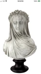 Design Toscano Draped Veil Bust Sculpture On Freestanding Base 14IN Tall. Fixed Price $85.00.