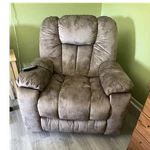 Reclining Recliner Chair ,brown Solid Upholstered, Fully Assembled 40 X 39". Fixed Price $250.00.