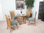 Veranda Rattan Furniture Indoor Dining 5 Piece Set (#2408H-TGM). Fixed Price $1699.00.