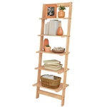 Lavish Home Ladder Bookcase Open Storage/back Natural Unfinished Wood 5-SHELF. Fixed Price $63.43.