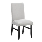 2PC Light Gray Upholstered Chairs Soft Neutral Tone Dark Finish Legs Wooden Di. Fixed Price $230.54.