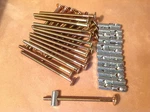 300-FURNITURE/BED Bolts 6MM X 100MM, W/barrel Nuts Brass Color Rtg, Ships Free. Fixed Price $59.00.