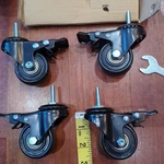 2" Caster Wheels 4 Swivel Threaded Stem Mount Poly Black Locking. Fixed Price $15.00.