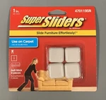 Lot Of 2 Super Sliders 1" Square Self-stick Furniture Carpet 4 Pk X. Fixed Price $11.99.