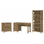 54W Computer Desk With 2 Drawer Lateral File Cabinet And Shelf Bookcase. Fixed Price $614.35.