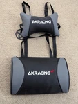 Akracing Gaming Chair Lumbar Support And Neck Pillows - Grey & Black. Fixed Price $50.00.