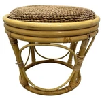 Rattan Bamboo Stool Boho Coastal Palm Beach Accent Table 18 Vintage. Fixed Price $149.00.