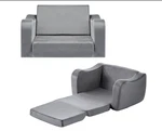 Vevor 2-IN-1 Kids Sofa Foldable Toddler Couch Convertible Lounger Grey. Fixed Price $44.99.
