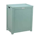 Oceanstar Laundry Hamper Storage Turquoise Top Lid Recessed Frame 24 In. Height. Fixed Price $68.04.