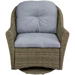 Northlight 34" Gray Resin Wicker Deep Seated Glider Chair With Cushions. Fixed Price $660.49.