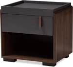 Baxton Studio Nightstands, One Size, GRAY/WALNUT,152-9147-AMZ. Fixed Price $79.00.