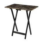 Linon Home Decor Tray Table Set, Faux Marble, Brown Standard,. Fixed Price $140.99.