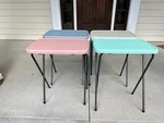 Vintage Cosco Tv Folding Dinner Tray Tables Stand Set Of 4 ?mcm. Fixed Price $250.00.