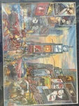 Times Square Broadway Cityscape Print Mat Framed 24X36 Nyc Art. Fixed Price $100.00.