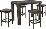 Palm Harbor 5-PIECE Counter Height Wicker Patio Dining Set For 4, Brown. Fixed Price $609.99.