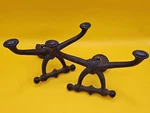 Antique Victorian Beaded Hooks Hat Coat Rack Hall Tree Cast Iron Pair. Fixed Price $44.99.