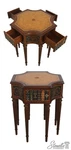 73052: Maitland Smith Leather Top Mahogany Occasional Faux Book Table. Fixed Price $1695.00.