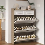 Shoe Cabinet With 3 Flip Door 2 Storage Drawers Rack Organizer For Entryway. Fixed Price $149.39.
