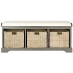 Safavieh American Homes Collection Lonan Wicker Storage Bench Grey/white. Fixed Price $364.46.