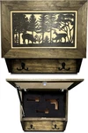 Gun Concealment Furniture - Deer Hunter Coat Rack Hidden Wall Safe With Hooks Fo. Fixed Price $208.00.