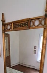 Vintage Large Italian Neoclassical Gilded Wood Mirror With Small Black Accent. Fixed Price $290.00.