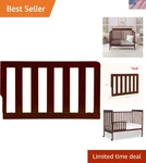 Solid Wood Toddler Guard Rail In Espresso - Perfect For Safe Crib Conversions. Fixed Price $101.99.