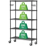 5 Tier Storage Shelves With Wheels Wire Rolling Garage Shelving Rack Organize.... Fixed Price $177.90.