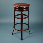 60S Comfort Lines Industrial Bar Stool Red Vinyl Steel Metal 30" Backless Old. Fixed Price $149.99.