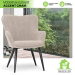 Beige Accent Upholstered Armchair Dining Bedroom Furniture W/backrest. Fixed Price $74.99.