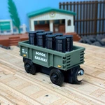Wooden Railway Gondola Train With Cargo Custom Made For Thomas. Fixed Price $13.75.