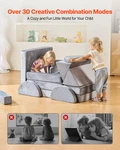 Vevor 14-PC Modular Kids Play Couch, Large Toddler Sofa W/ Armrests, Gray. Fixed Price $144.99.