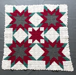 Vintage Handmade C2C Carpenter's Wheel Crochet Afghan Throw Blanket 45.5"X45.5". Fixed Price $74.95.