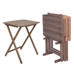 New! Mainstays Xl Oversized Folding Tray Table Set Of 4 With Rack, Rustic Gray. Fixed Price $55.20.