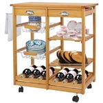 Wood Kitchen Storage Island Cart Dining Counter Top Table Trolley Basket Stand. Fixed Price $68.19.
