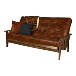 Kodiak Furniture Tucson Queen Futon With Faux Leather Mattress In Saddle Brown. Fixed Price $774.99.