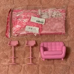 Barbie Mattel Couch & Fashion Doll Bed, Stools 1:6 Scale Furniture Lot. Fixed Price $15.00.