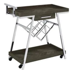 Coaster 1-DRAWER Contemporary Wood Bar Cart With Shelving Gray And Chrome. Fixed Price $206.12.