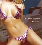 Sexy 2 Pcs Retro Purple Sequined Bikini Set One Size Hard Find Leg Avenue. Fixed Price $29.99.