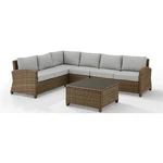 Crosley Furniture Bradenton 5PC Outdoor Fabric Sectional Set In Gray & Brown. Fixed Price $2321.78.
