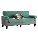 Reversible Quilted Fabric Sofa Furniture Protector, 3-PIECE, Gray And Sage Green. Fixed Price $41.82.